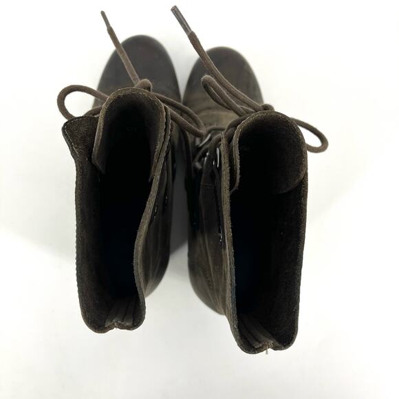 Sorel Women’s 9.5 Brown Leather Joan of Arctic Wedge Heel Lace up Ankle boots - Picture 7 of 8